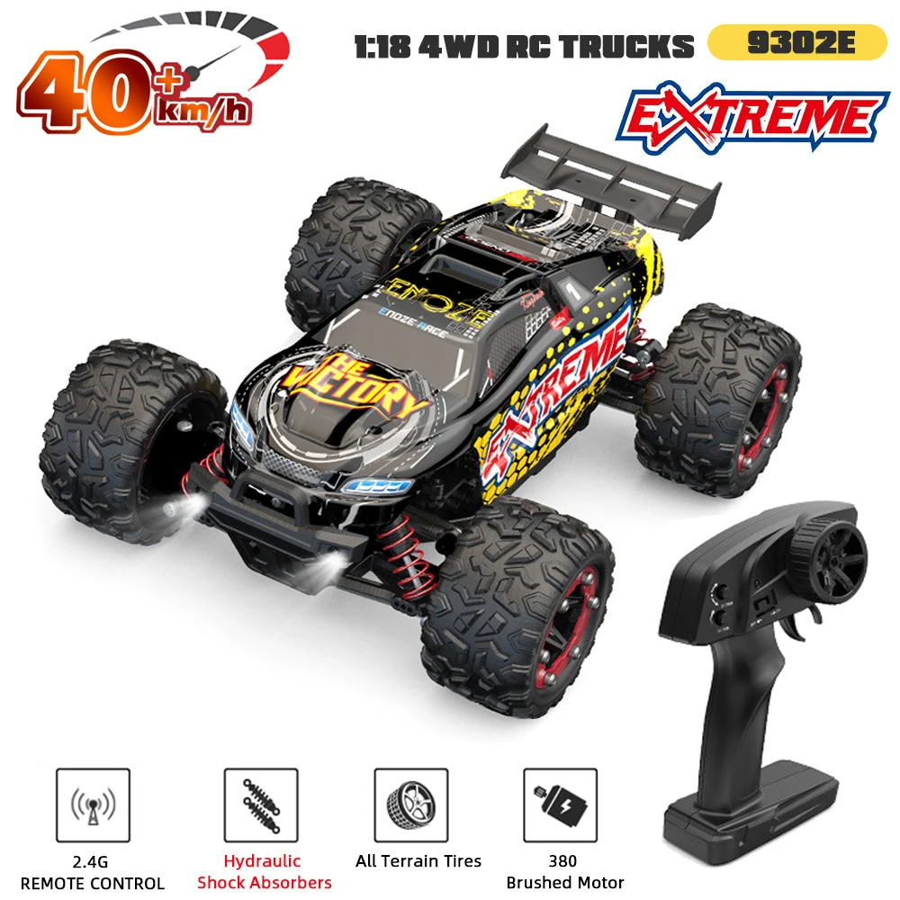 

1:18 4WD RC Car Remote Control Drift Truck with LED Light 40KM/H Professional RC 4x4 Off Road 380 Motor Monster Truck Toys Boy