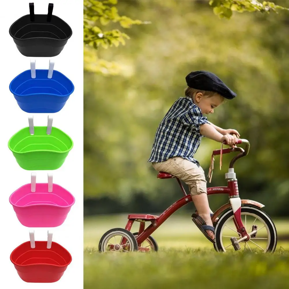 Children's Bike Basket Plastic Bicycle Bag Kids Scooter Handle Bar Basket Kids Bicycle Basket Storage Container Cycling Basket