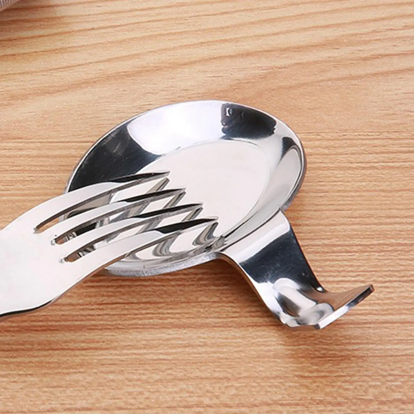Spoon Holder Kitchen Utensil Rest Stainless Steel Silver Tray with Stable Base for Cooking Accessory and Dining
