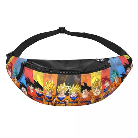 Custom G-Gokues Cartoon Manga Fanny Pack for Men Women Cool Comics Crossbody Waist Bag Cycling Camping Phone Money Pouch