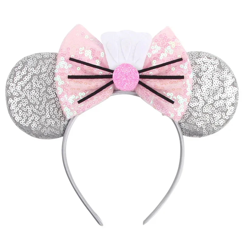 Disney-Diadema con orejas de ratón Remy para adultos, lazos de lentejuelas de Mickey Mouse, diademas, accesorios para el cabello para mujeres y niñas