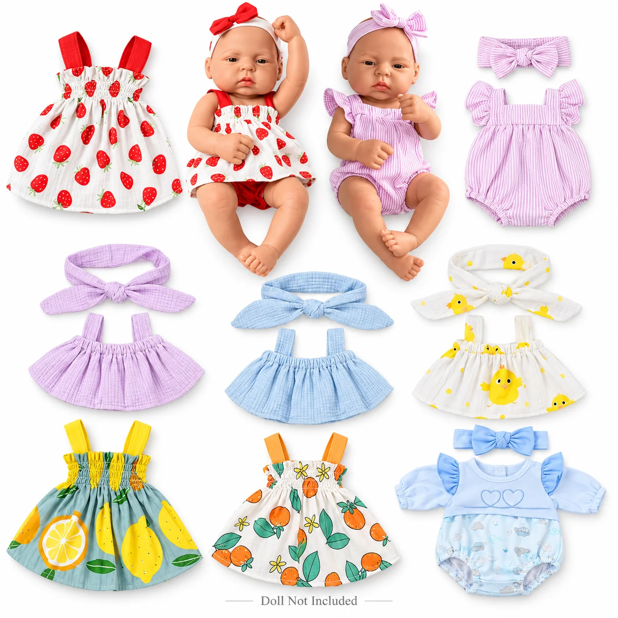 Doll Clothes Dress Jumpsuit Vest For 40cm New Baby Reborn American Doll Baby Girl DIY Clothes Toys for 16 Inch Dolls