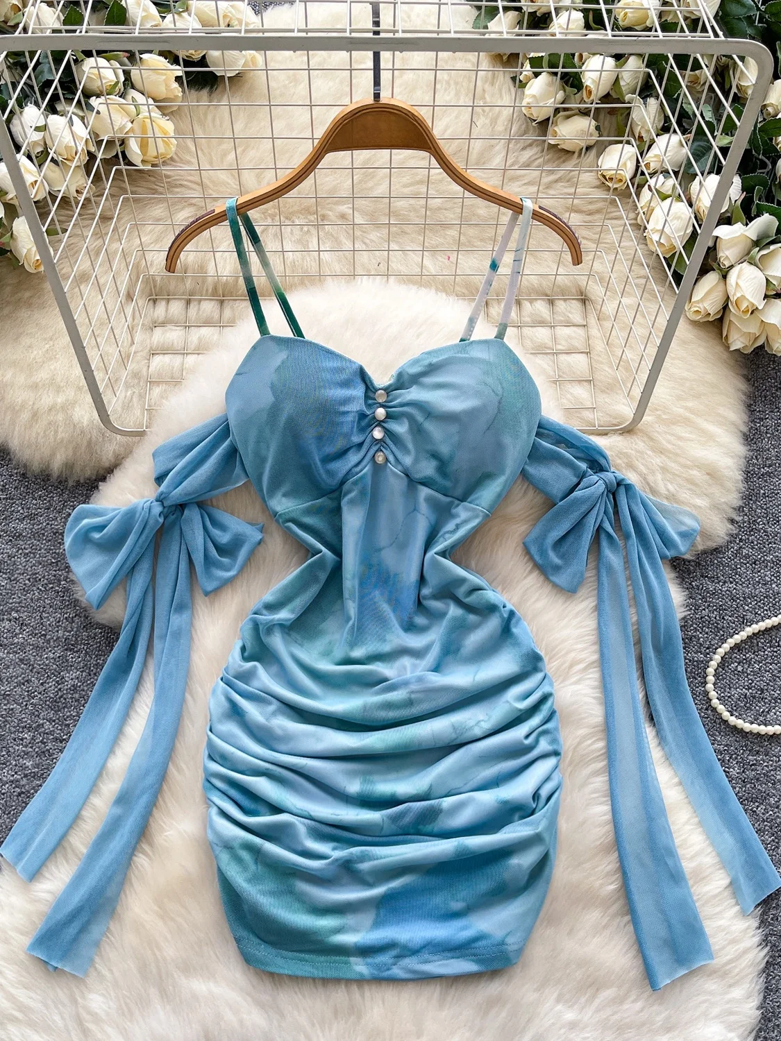 

Сексуальная пикантная девушка на одно плечо с ремешком Dr, женская уникальная синяя облегающая юбка с открытой талией для похудения