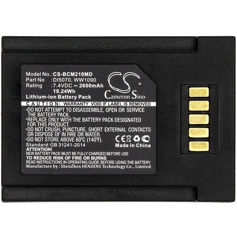 7.4V 2600mAh/3400mAh Medical Battery DI5070, WW1090 for BCI SpectrO2 Pulse Oximeters, SpectrO2 10 20 30