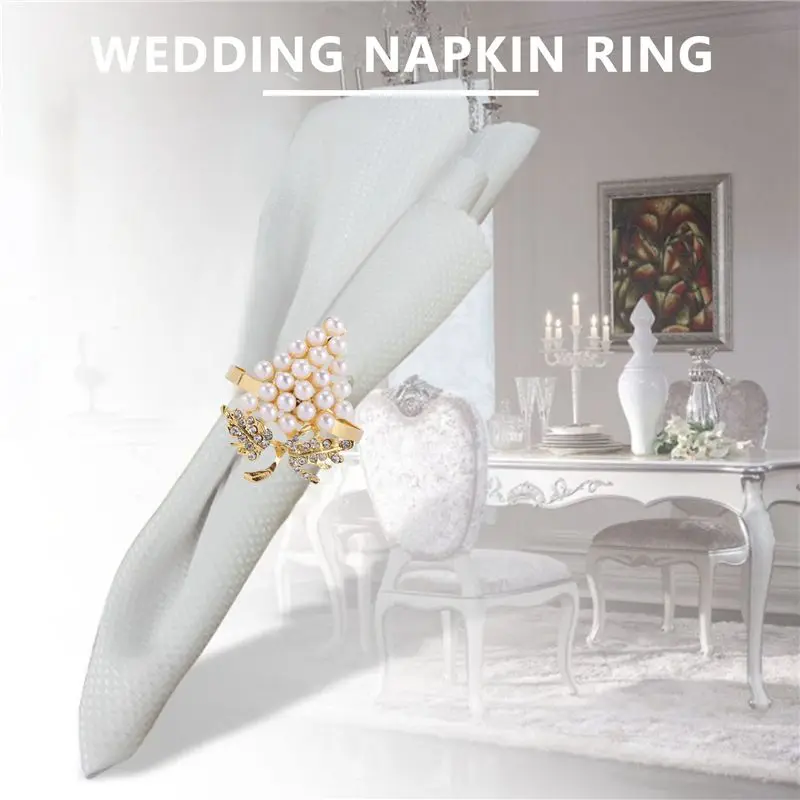 2026 New Grapes Napkin Rings Set of 6, with Glittering Imitation and Inlay Alloy Napkin Ring Holder