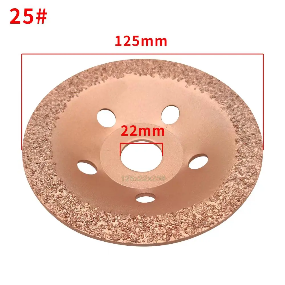 125mm Diameter 22mm Bore Brazed Diamond Cutting Grinding Disc Suitable for Polishing Wood Shaping Disc Stone, Tire and Rubber