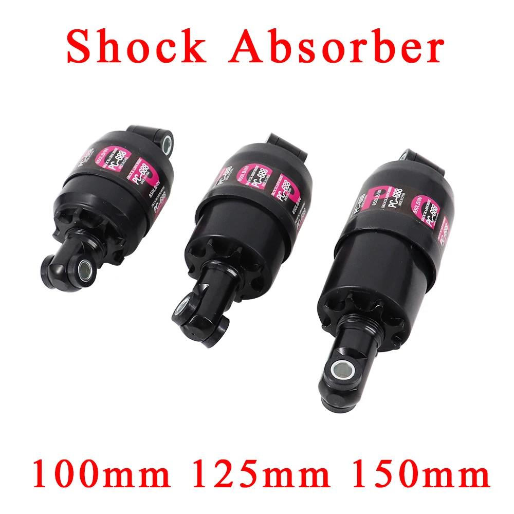 100mm/125mm/150mm Mountain Bike Folding Bike Spring MTB Bicycle Suspension Rear Shock Absorber Black