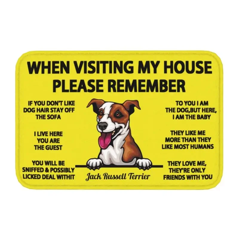 Custom Peeking Dog Jack Russell Terrier Doormat Anti-Slip Entrance Kitchen Bath Floor Door Mats Garage Carpet Rug