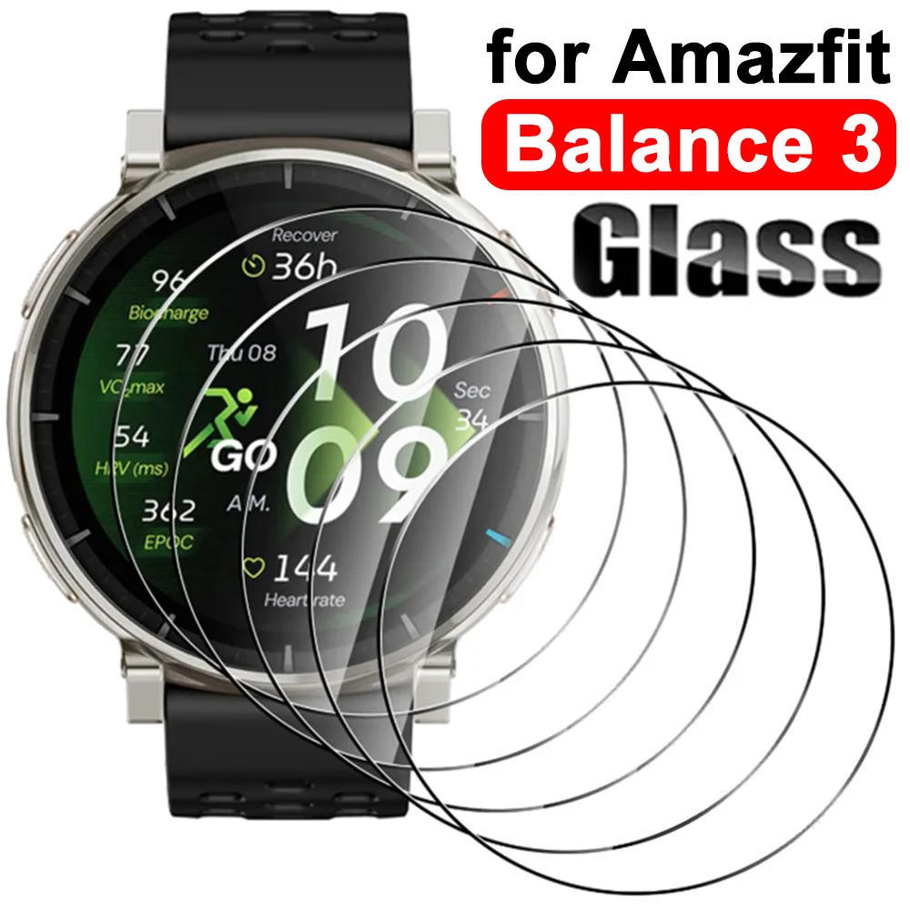 For Amazfit Balance 3 9H Tempered Glass Screen Protectors 1-5pcs HD Clear Anti-scratch Protective Films for Amazfit Balance 3