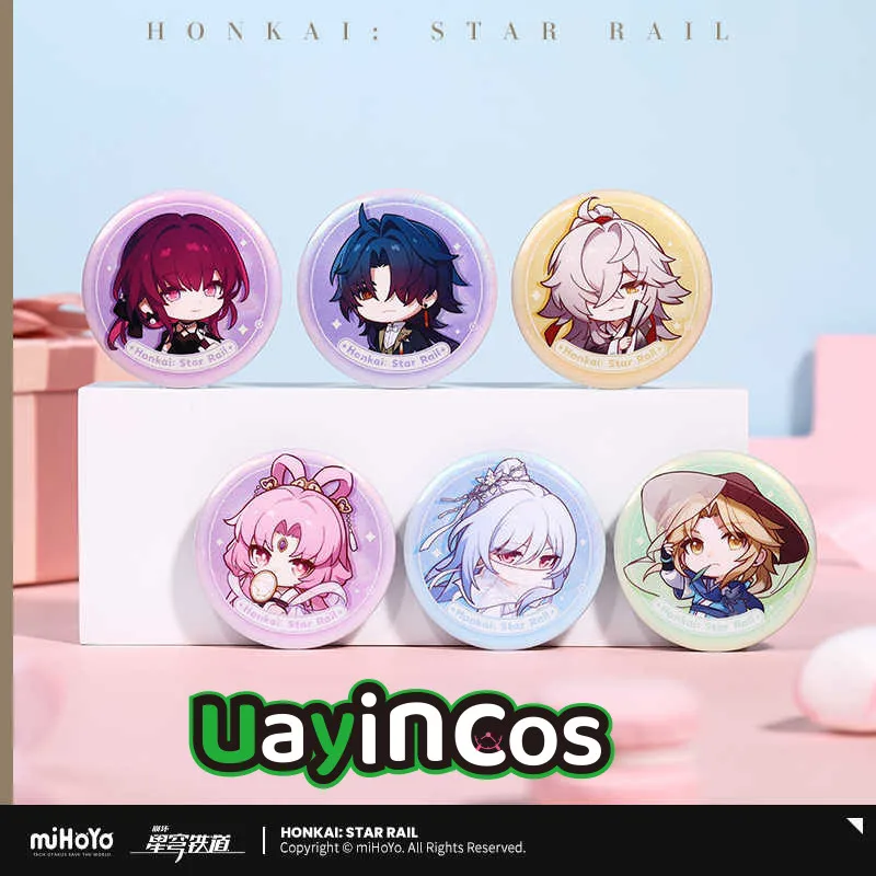 MiHoYo Official Honkai: Star Rail Aventurine Firefly Trailblazer Badge Button Brooch Pins Game Accessories Anime Toy For Kids Gi