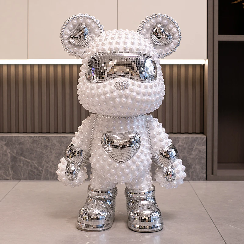 Home Decor Sculptures Figurines Decoration Accessories Treasure Bear Piggy Bank Floor Ornaments Living Room Resin Animal Statues