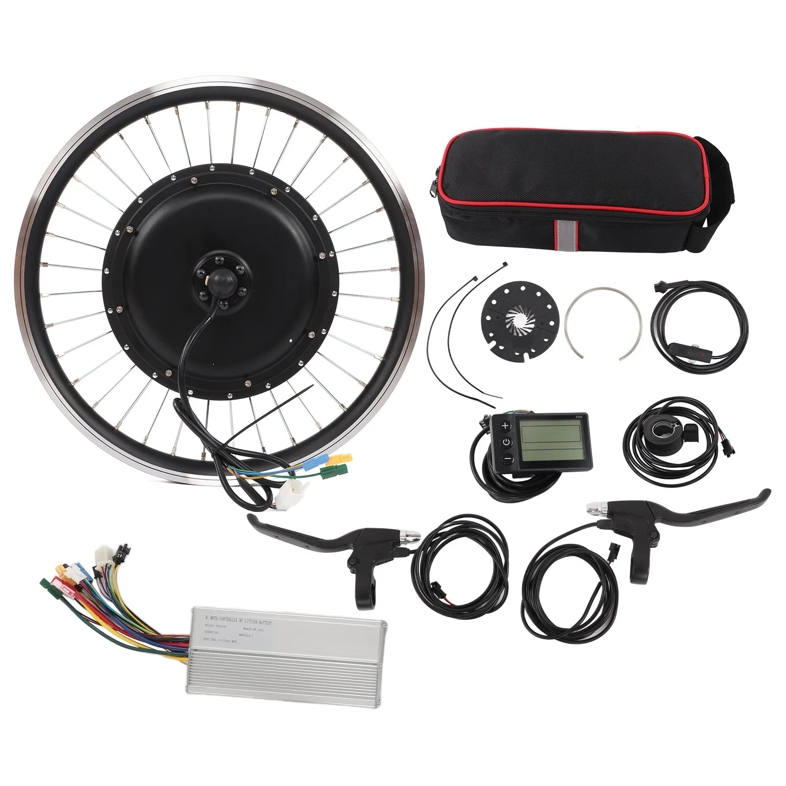 20 Inch 48V 1500W Electric Bike Front Drive Motor Wheel Kit with 35A Controller LCS866 Meter Shifter Assist Senso