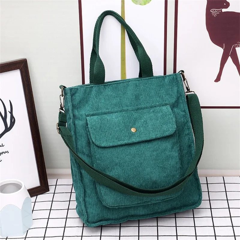 Corduroy Tas Voor Vrouwen 2023 Shopper Bag Designer Handtas Herfst En Winter Meisjes Student Boekentas Vrouwelijke Canvas Schoud