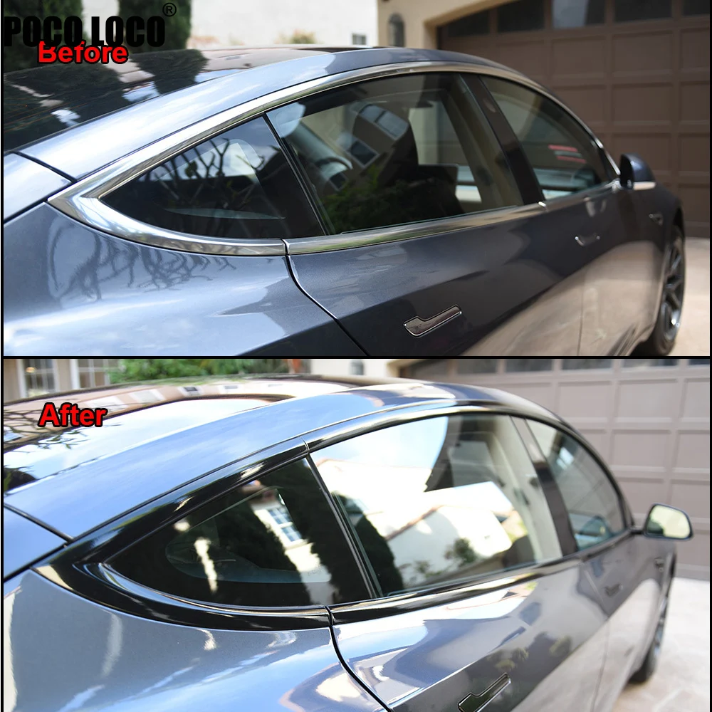 3/5/7/10CM Black Glossy Vinyl Wrap Stripes Chrome Delete Window Trim Film For Car Interior Hood Roof Pillar