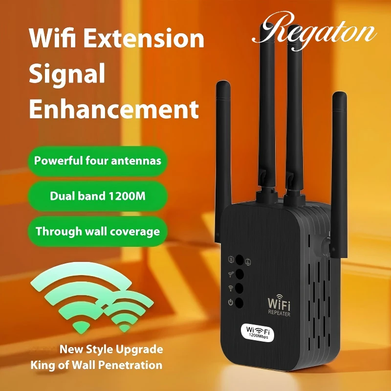 1200Mbps WiFi Repeater Wireless Extender WiFi Booster 5G 2.4G Dual-band Network Amplifier Long Range Signal WiFi Router Home