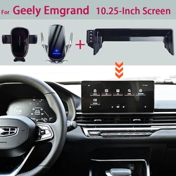 Car Phone Holder For Geely Emgrand 10.25-Inch Multimedia Screen Fixed Base Wireless Charging Stand Car Mobile Phone Mounts