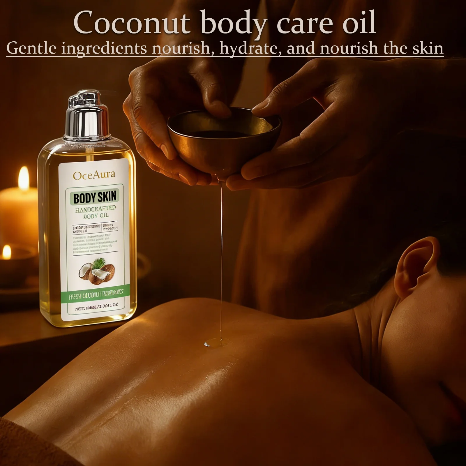 

Масло для тела Oceaura 100 мл с кокосом: увлажнение, питание, стойкий аромат, гладкость и эластичность кожи, уход за кожей