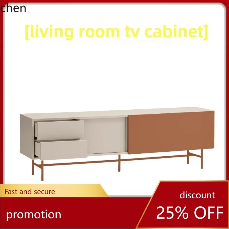 HT Minimalist Lacquer TV Cabinet Solid Wood Living Room Floor Cabinet Modern Simple Audiovisual Storage Cabinet Complete Set