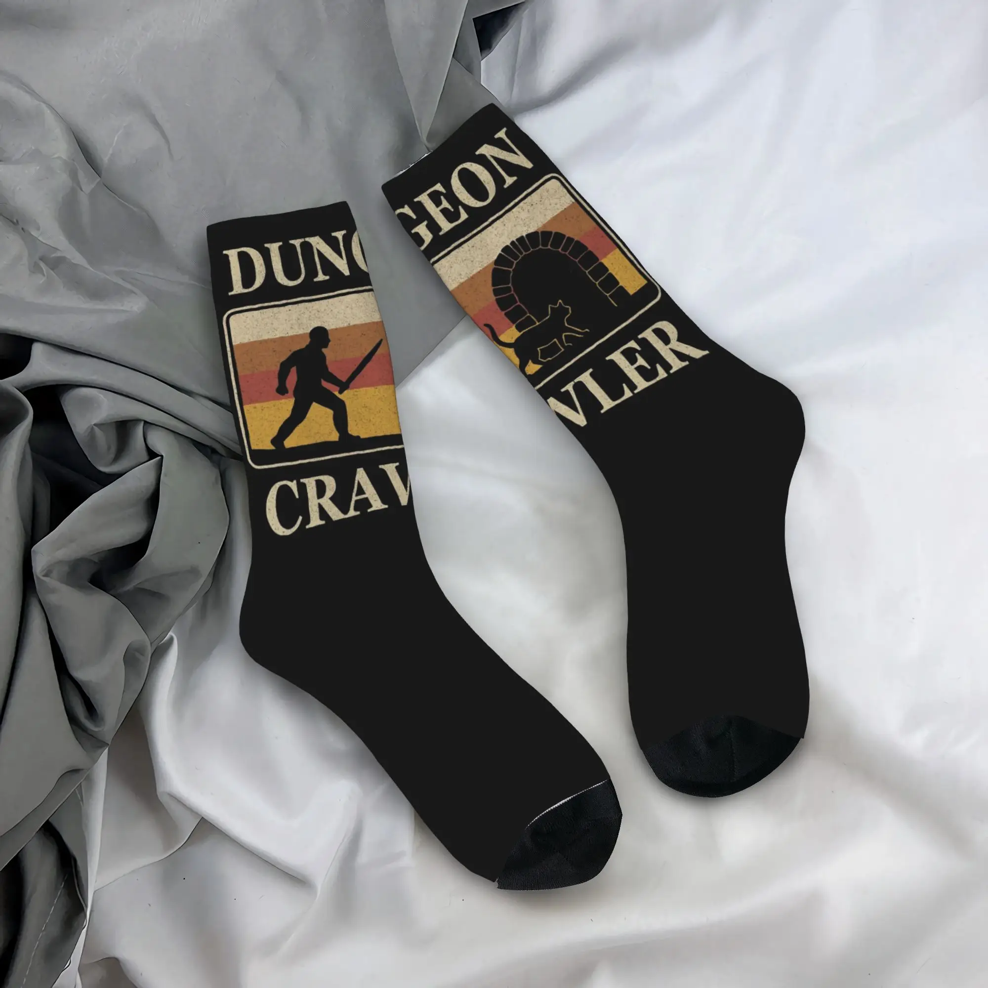 Calcetines divertidos y originales para hombre, estilo casual retro, diseño de personaje de videojuegos, calcetines de poliéster, para usar con patines, calcetines para mujer, para primavera, verano, otoño e invierno.