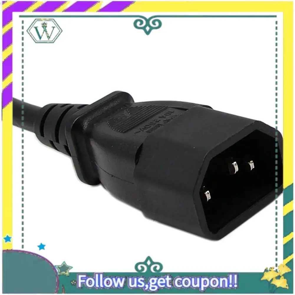 A28Q-2個 18cm IEC 320 90度 C13 3ピンメス - C14 3ピンオス PDU電源延長コード