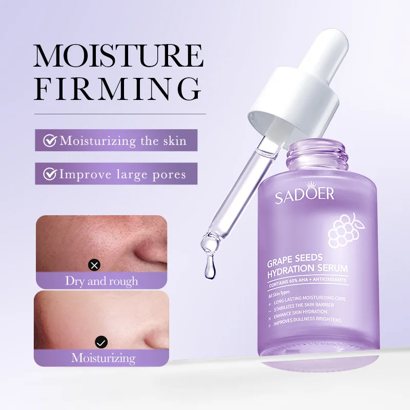 SADOER Grape Face Serum Facial Moisturizing Anti Wrinkles Anti Wrinkles Anti-Aging Whitening Facial Essence Skin Care Products