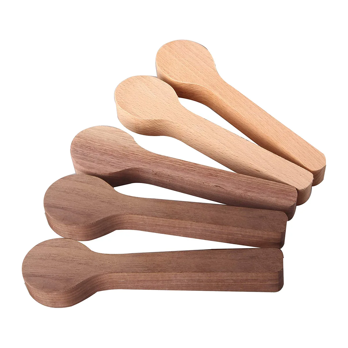 

5 Pcs Wood Carving Spoon Blank Beech and Walnut Wood Unfinished Wooden Craft Whittling Kit for Whittler Starter