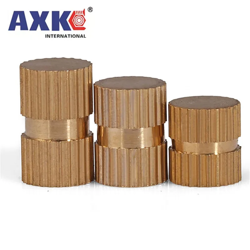 5/25X M3 M4 M5 M6 M8 Type B Solid Brass Copper Injection Molding Knurl Thread Insert Nut Embedded Nutsert Single Pass Blind Hole