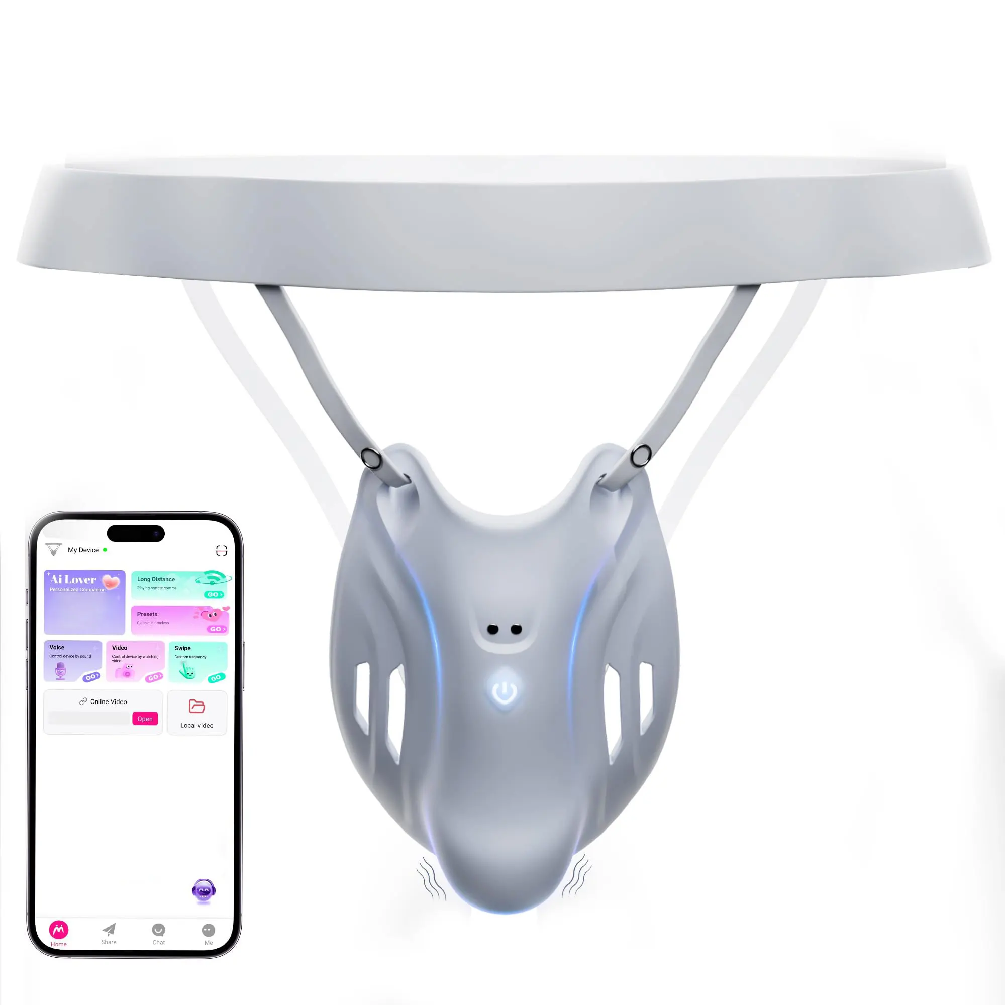 Wearable Penis Training Vibrator APP Control Men's Masturbator Chastity Cage Testicular Amplifier Confidence Booster Sex Toys