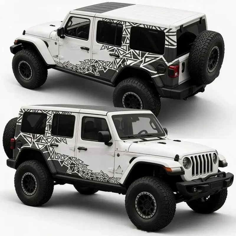 For Jeep Wrangler Tank 300 Bronco Car Sticker Side Body Stripe Decal Racing Strip Auto Exterior Off-Road Modification Accessorie