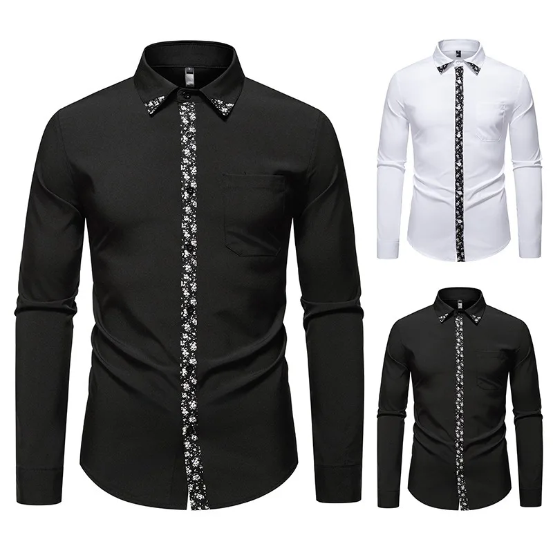 2026 Retro Men’s White Paisley Long Sleeve Shirt Premium Casual Stylish Button Down