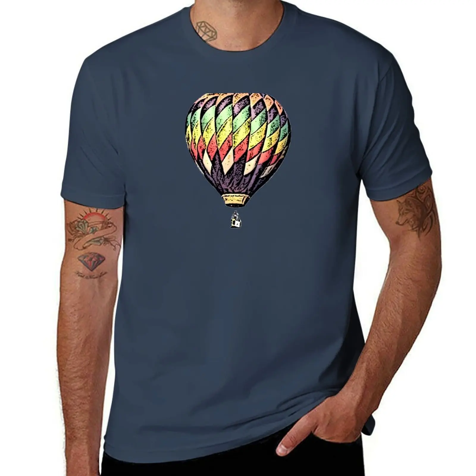 Balloon Hot Air T-Shirt Athletic Fit Sports Short Sleeve Top