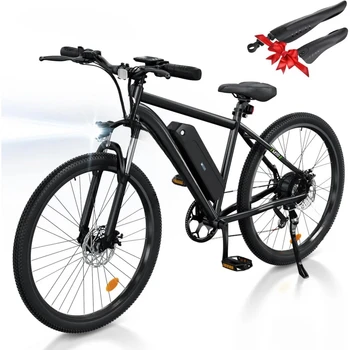 Image Qisinwheel M10 Adult 500W, 26" Commuting Electric Mountain Bike 20MPH Max Range 55  Miles, Removable Battery, P