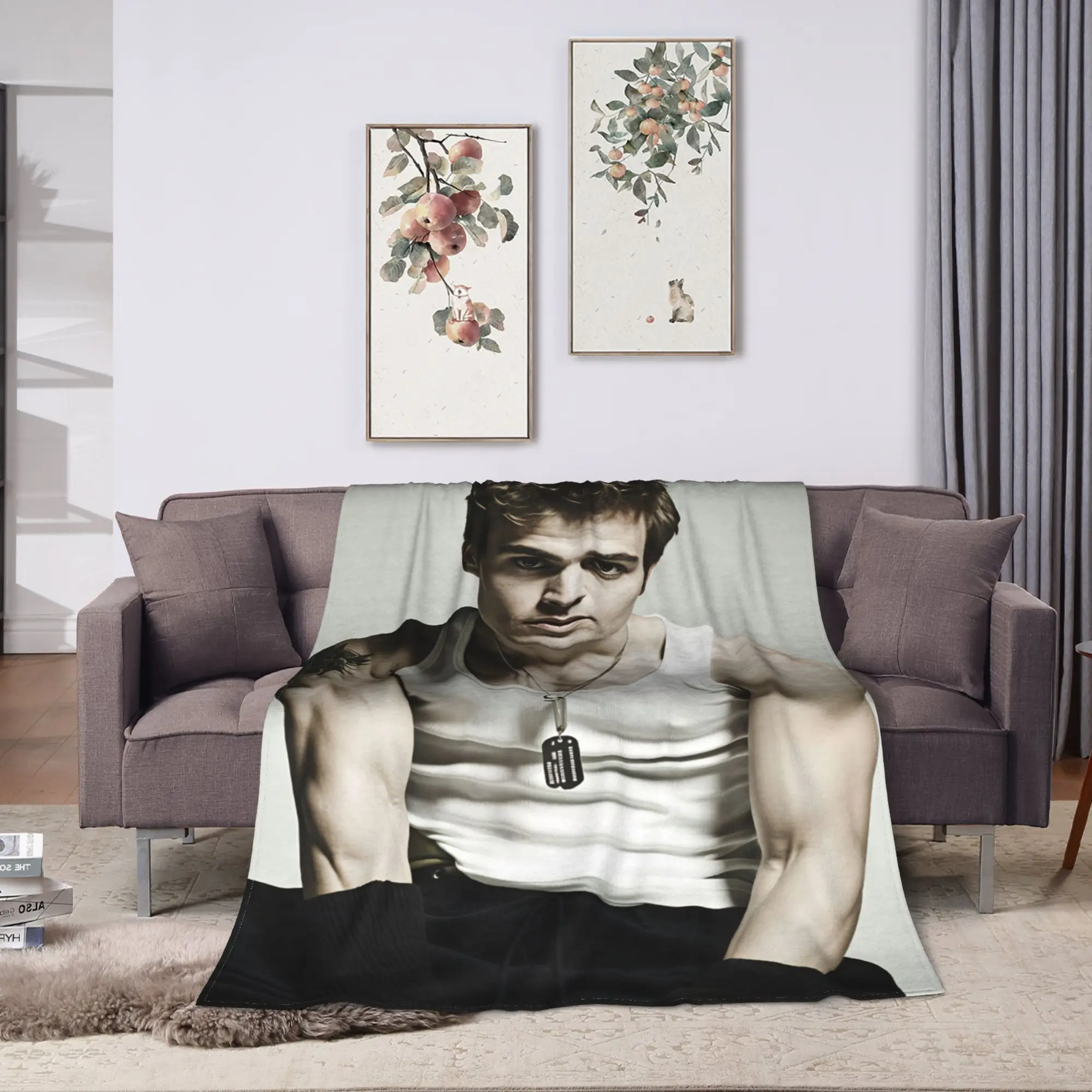 Vampire Diaries Damon Klaus  Blanket Quality Warm Soft  Throw Blanket Spring Camping Couch Chair Sofa Bed Street Trend Bedspread