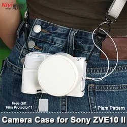 Camera Half Case for Sony ZVE10 II ZV-E10 Mark II Protector Baseplate Rough Cover Base Shoulder Neck Strap Lens Pouch Bag