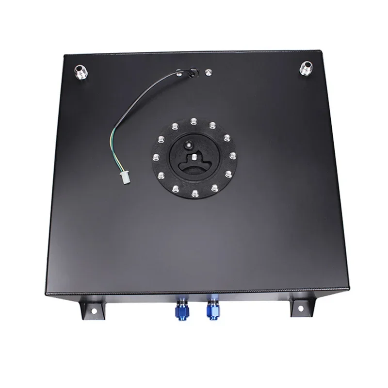 60L Aluminum Racing-Grade Auxiliary Fuel Tank Surge Tank Oil Catch Can-With Oil Level Sensor&Quick-Release Mirror Polished Cap