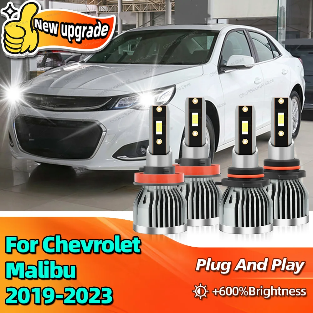 

2/4Pcs Led Canbus Lights Headlight With Fan For Chevrolet Malibu 2019 2020 2021 2022 2023 Auto Bulbs 30000LM Ultra Bright