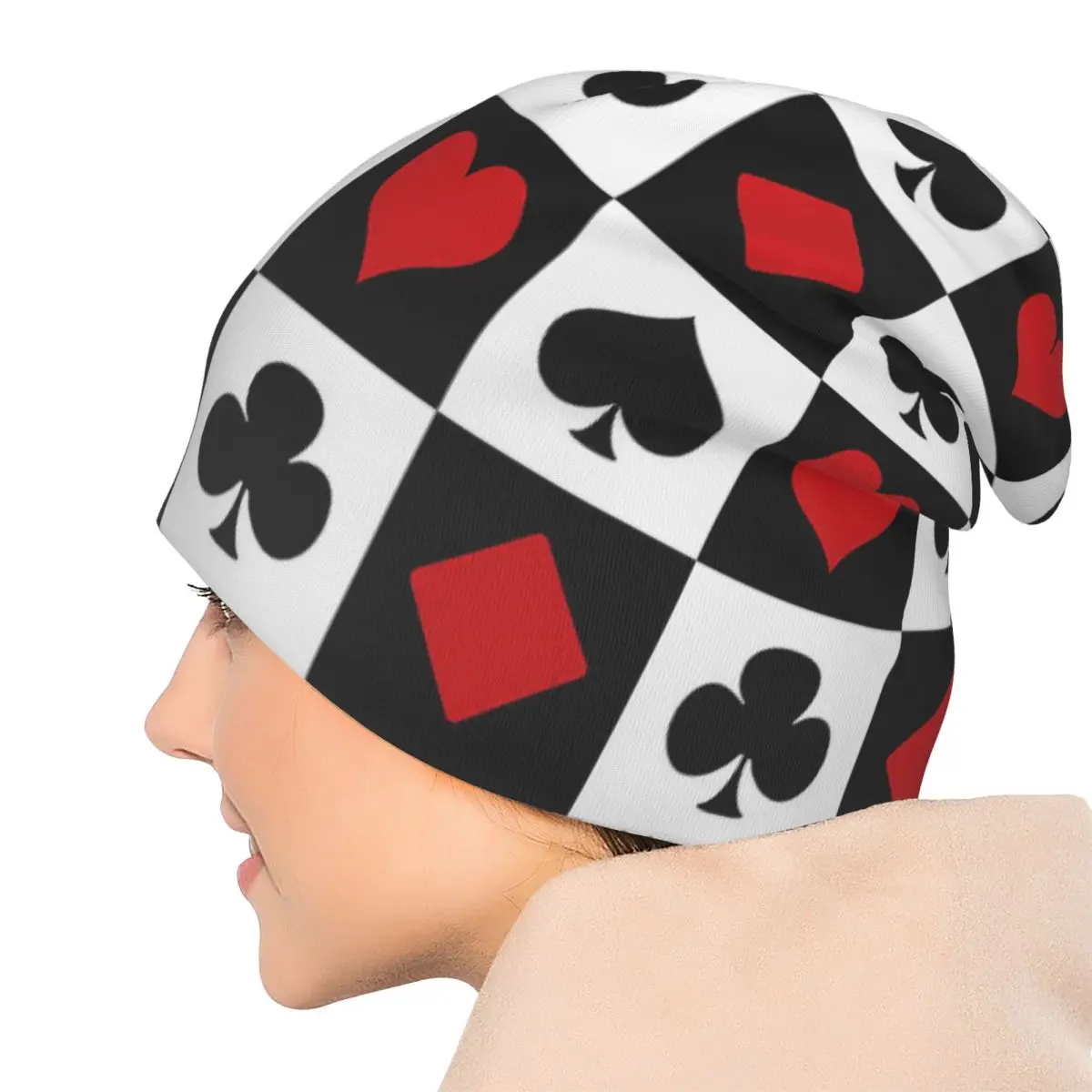 بطاقات اللعب Skullies Beanies القبعات الدافئة الخريف الشتاء في الهواء الطلق قبعة محبوك قبعات بونيه للجنسين الكبار