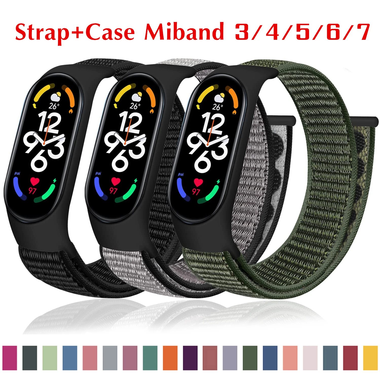 Nylon loop Mi band 4 5 6 7 Strap Replacement Soft Adjustable Wrist Watchband Pulsera correa For Xiaomi Mi band 3 4 5 6 Bracelet