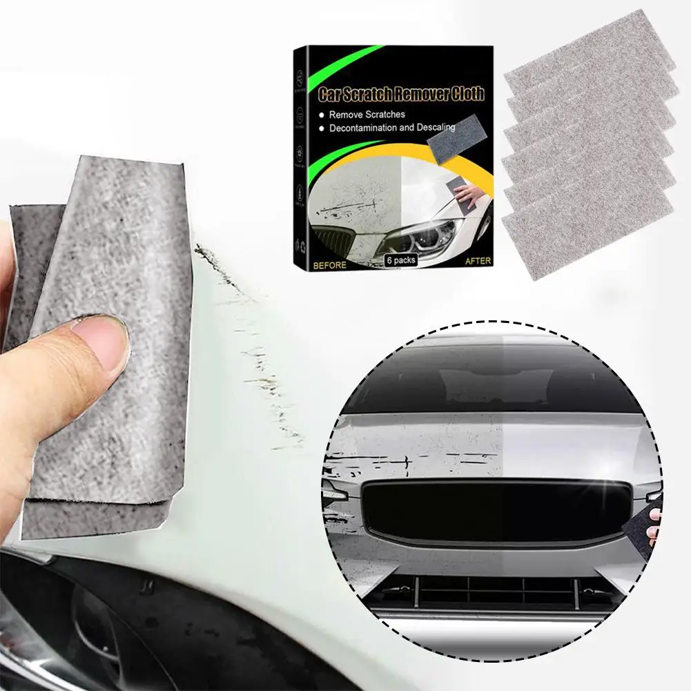 6 Pcs Nano Sparkle Car Cloths For Car Scratches Nano Magic Scratch Remover Cloth For Glass Paint Plastic And Metal Forsurfaces