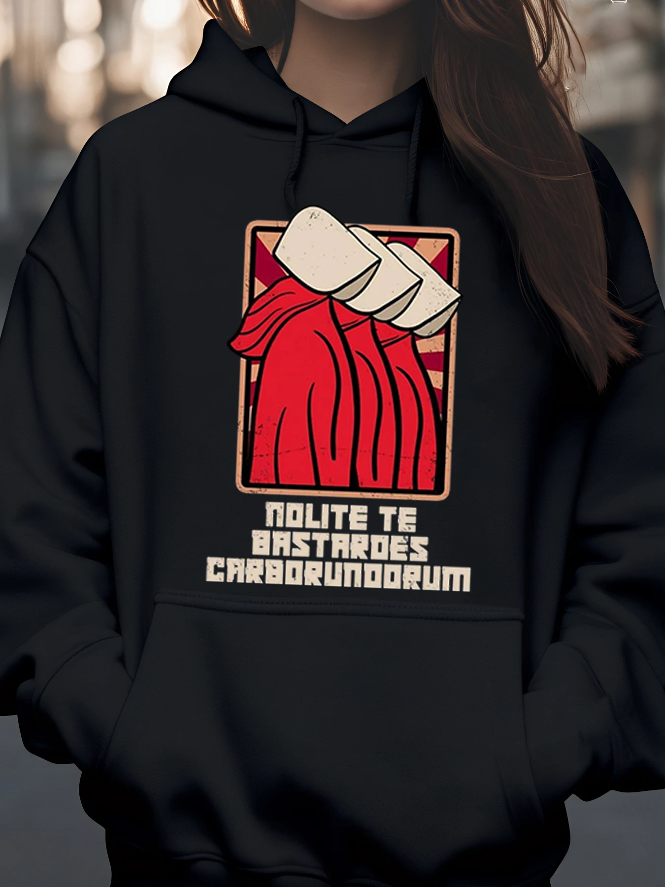 هوديي للهالوين مطبوع عليه عباءة الخبز والأحمر للنساء ملابس غير رسمية للحفلات