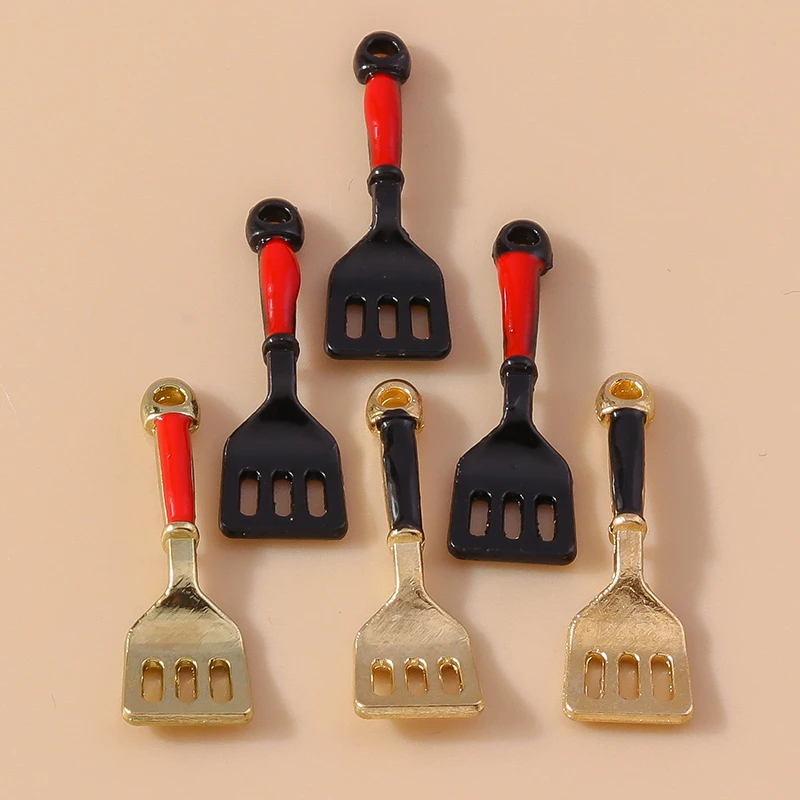 20 Stück niedliche Emaille-Legierung Küchenspatel Charms Anhänger für Schmuckherstellung Ohrringe Halsketten Schlüsselanhänger DIY Bastelzubehör – Detail 6