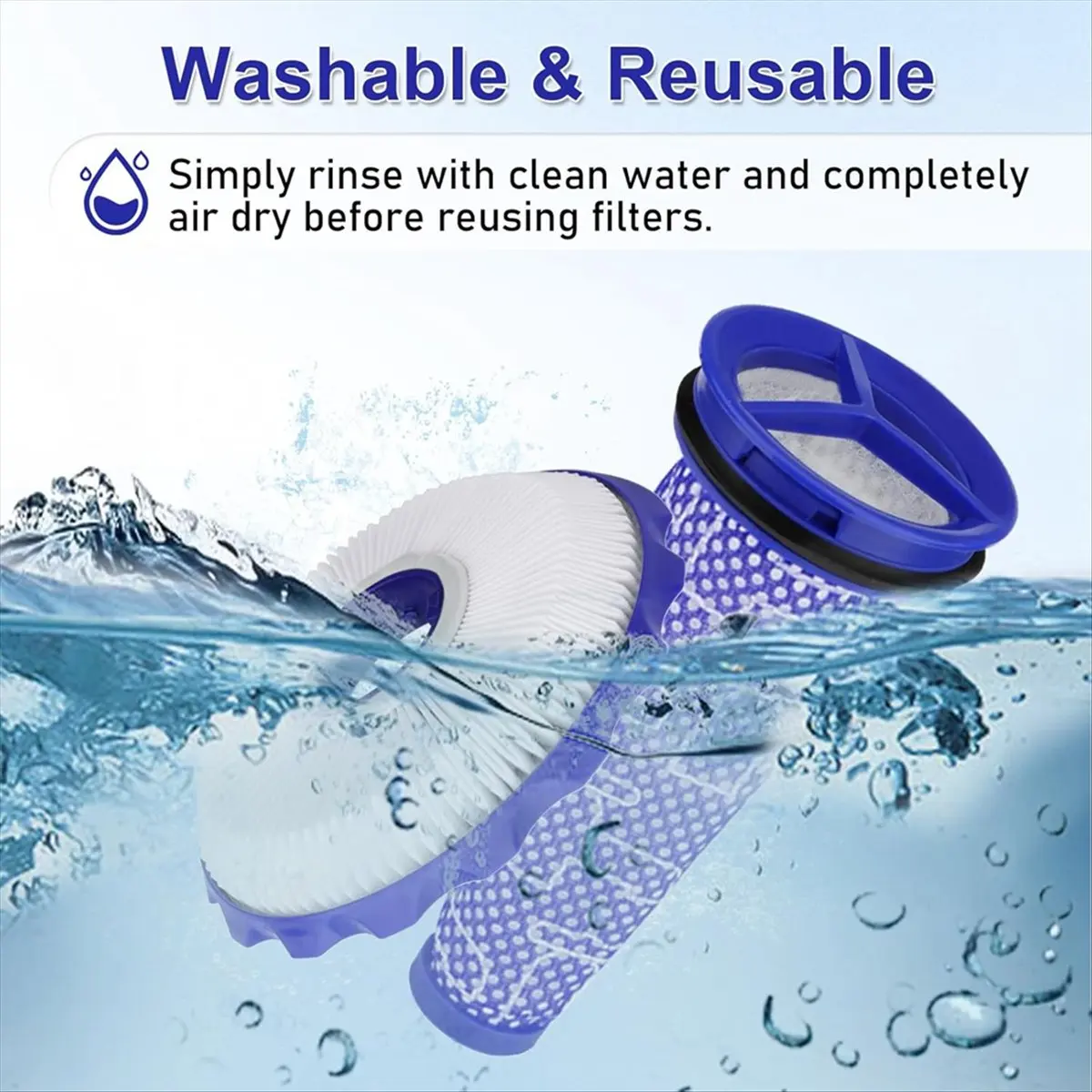 ABKB DC50 Roller Brush and Filter Replacement for DC50 Animal Multi Floor Complete Vacuum Washable Filters Brush Set