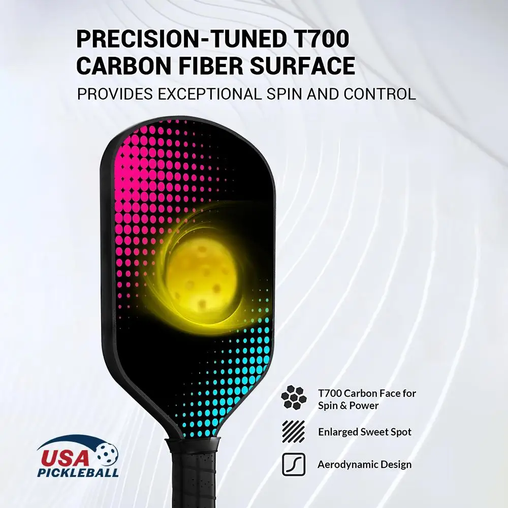 مجموعة مجداف كرة البيسبول الشبكية الأنيقة المعتمدة من USAPA T700 من ألياف الكربون Unibody مشكل حراريًا مع قوة ودبوس أساسي على شكل قرص العسل 16 مم #3