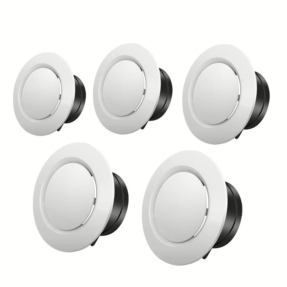 

Air Vent Adjustable Air Ventilation Cover Round Ceiling Wall Hole ABS Air Vent Grille Louver Bath Air Outlet Fresh System