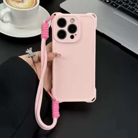 Wrist Strap Phone Case For Samsung Galaxy S24 Ultra S23 Plus S22 S21 S20 FE Note 20 Ultra Rope Lanyard Soft Shockproof Cover