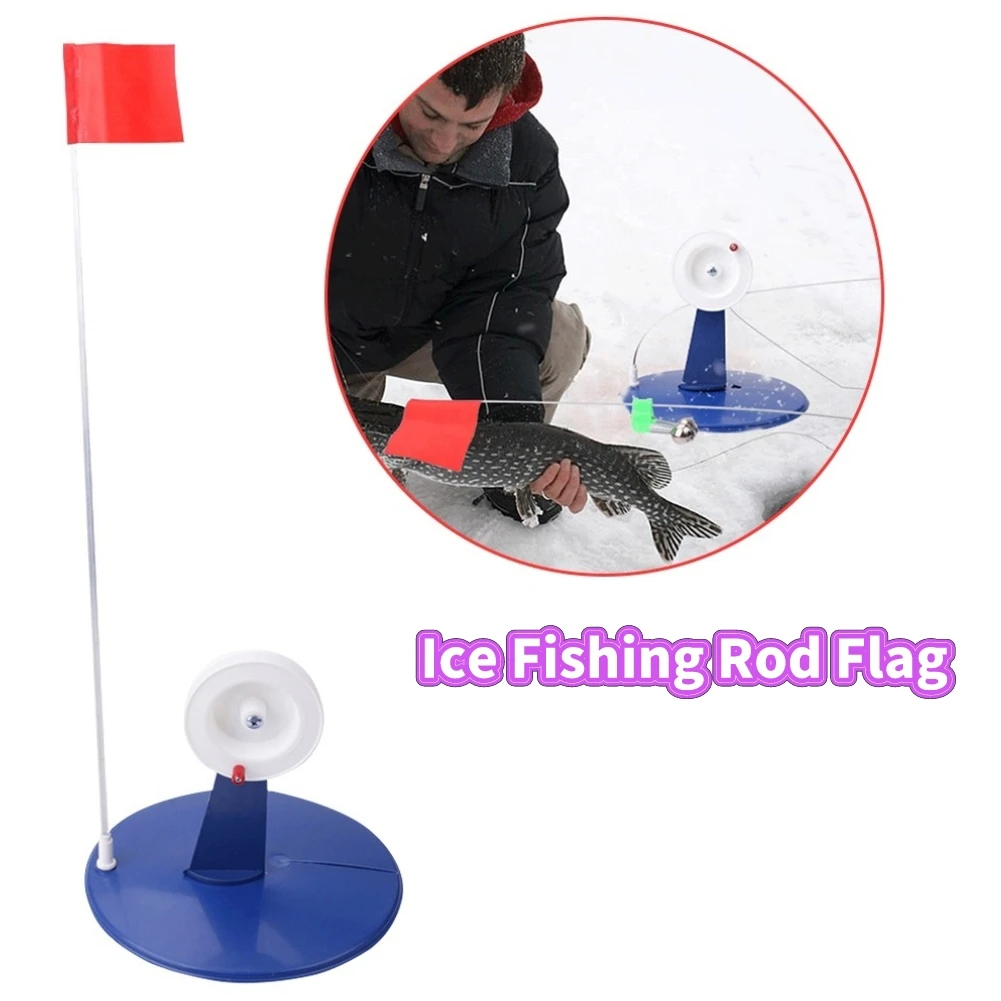 Portable Winter Ice Fishing Rod Tip Up With Flag Marker Pole Indicator Equipment In Winter Ice Fishing Accessories