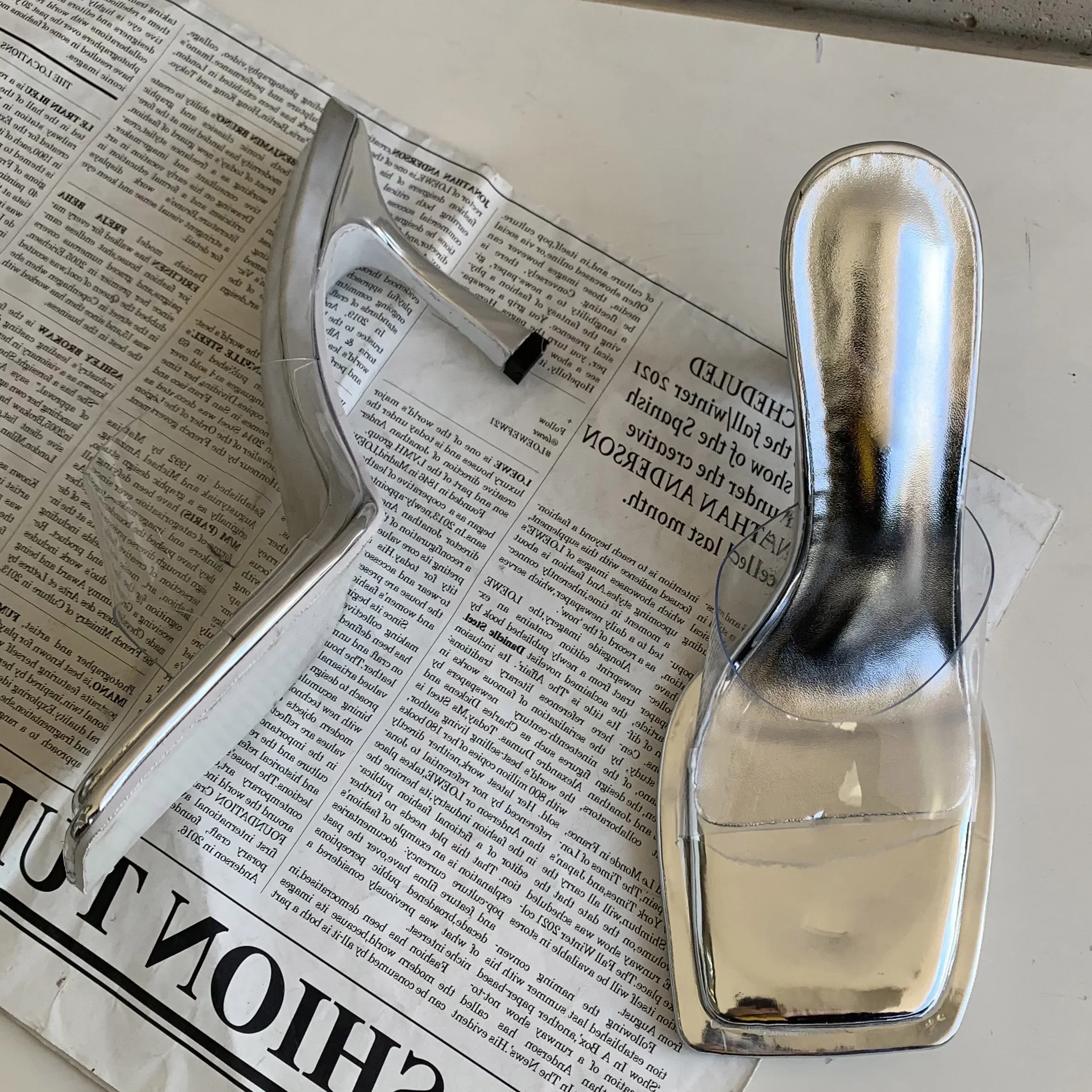 

Aneikeh/летние прозрачные тапочки из ПВХ с квадратным носком, модные женские пикантные туфли-лодочки на тонком высоком каблуке для стриптиза, вечерние шлепанцы