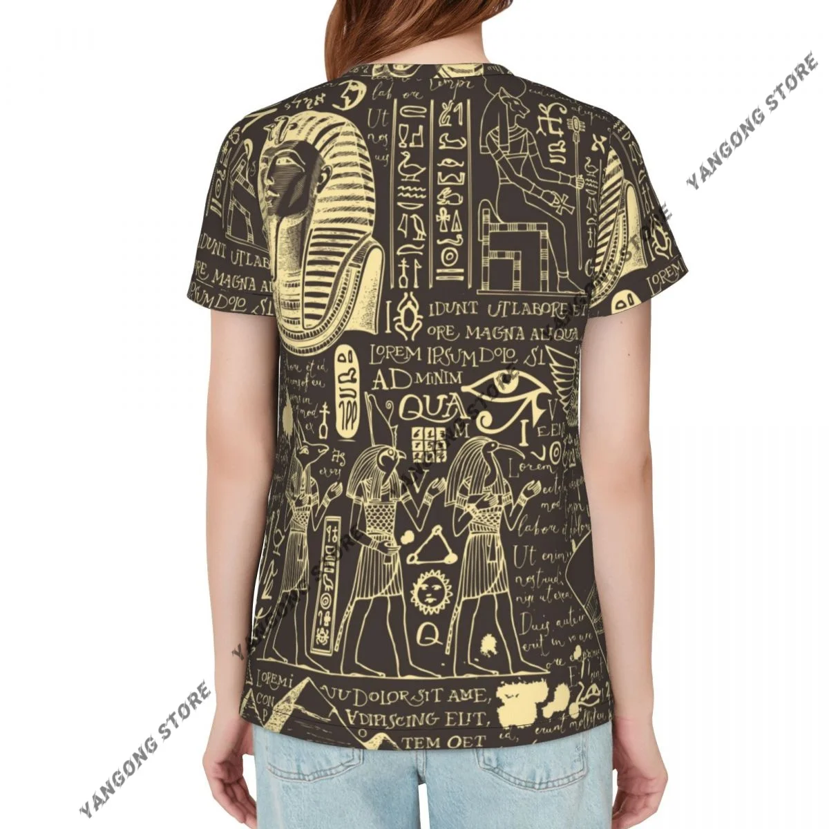 Womens Short Sleeve Ancient Egypt Egyptian Gods Casual Tee Clothing Crewneck Woman T-Shirts