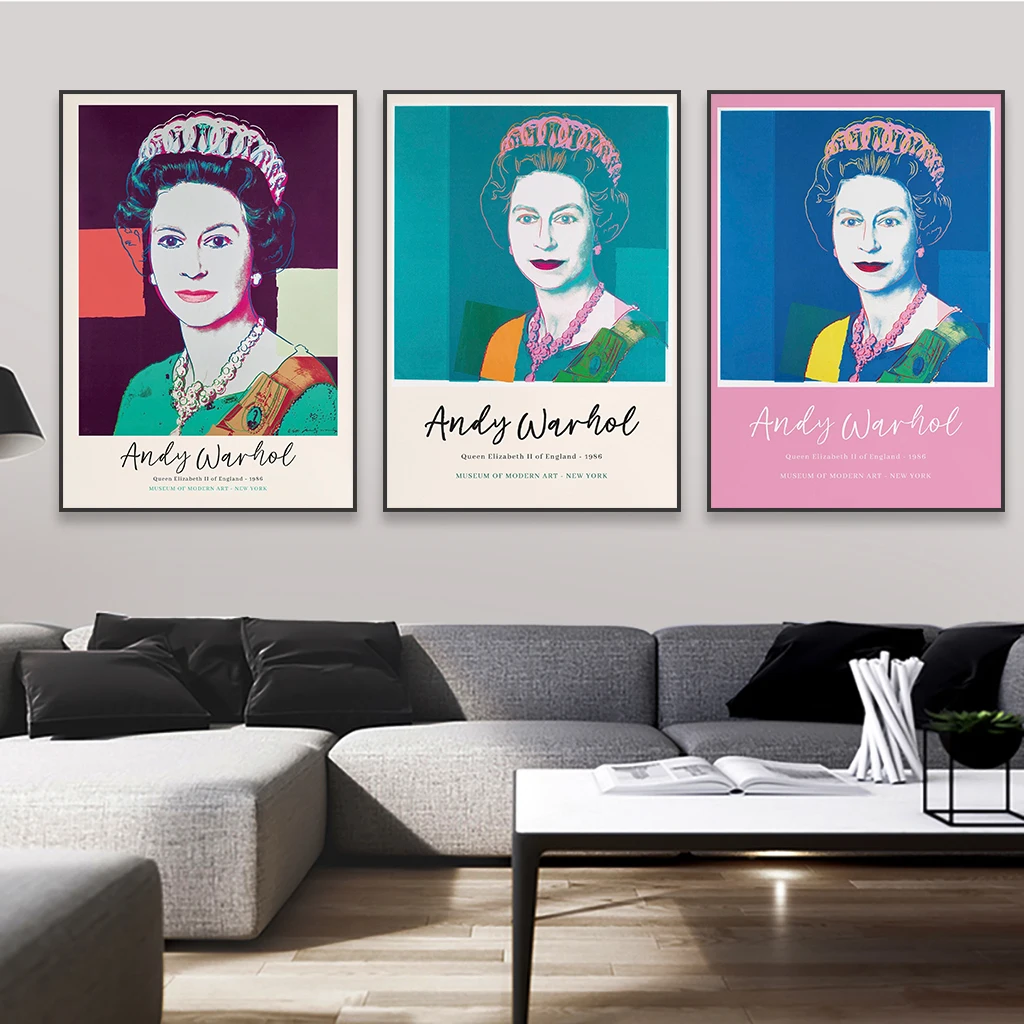 Colorful Pop Street Wall Art Poster Queen Elizabeth British Royal Art Prints Graffiti Canvas Painting Living Room Home Decor