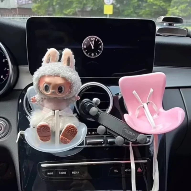 Labubu Car Safety Seat with Aromatherapy Car Air Outlet Decoration Air Freshener Aromatherapy Clip Car Interior Ob11 Decoration